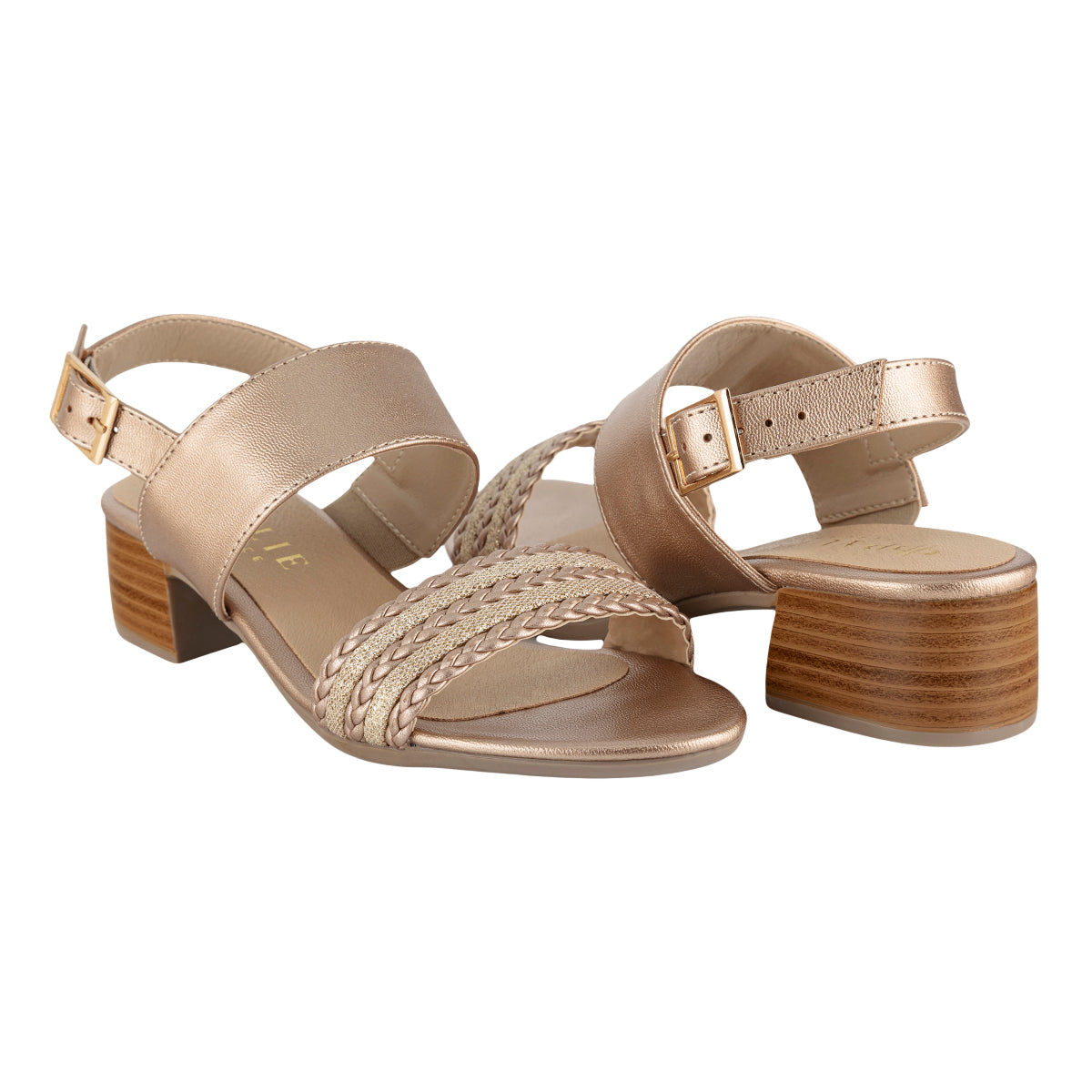 Sandalia Tacón Bajo Gold Mujer Paulie 08195