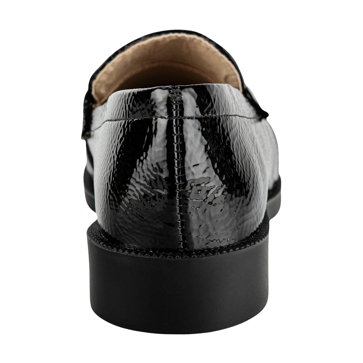 Zapato Mocasín Para Mujer Stampa Charol Negro 07072