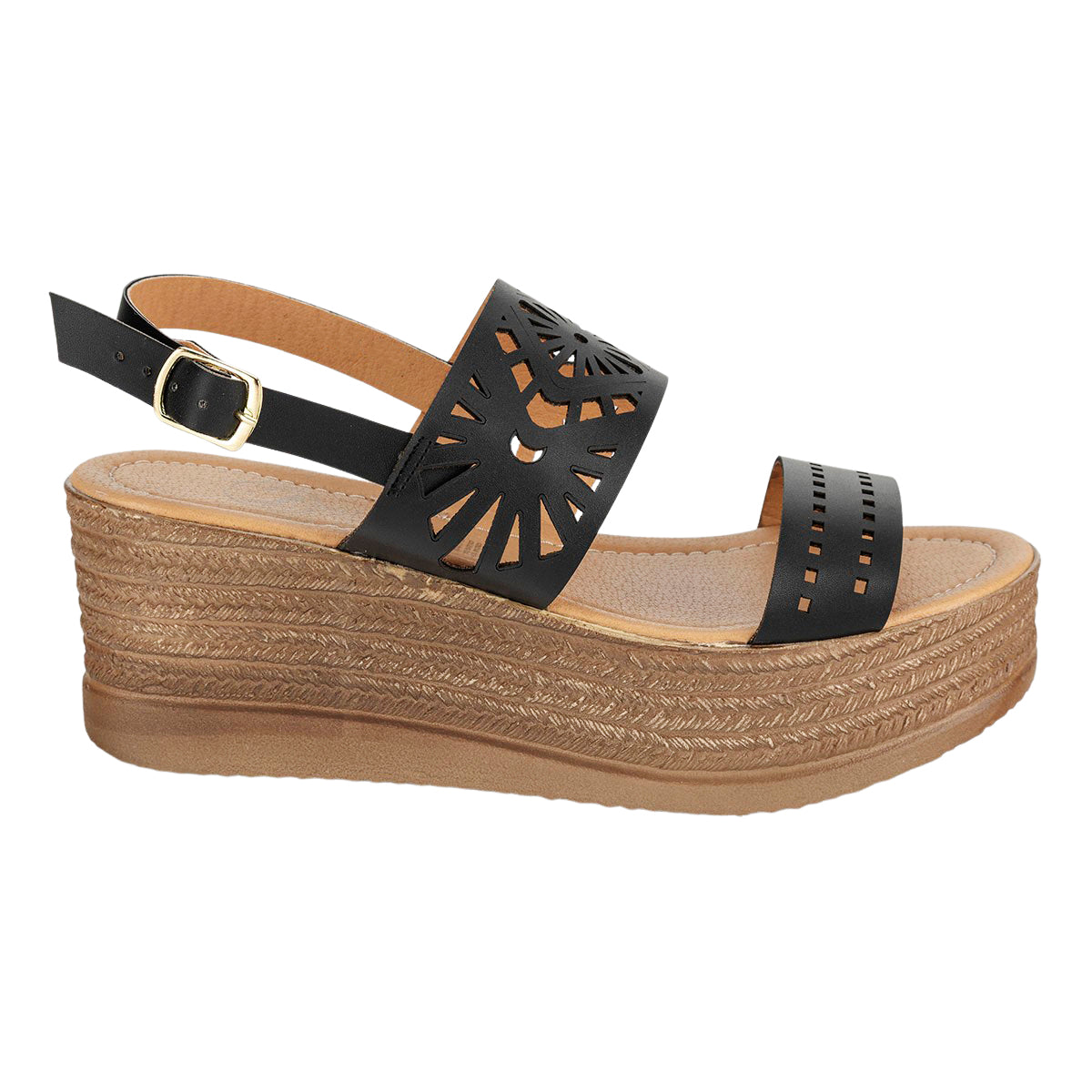 Sandalia Floral Cuña Dama Joza 06502