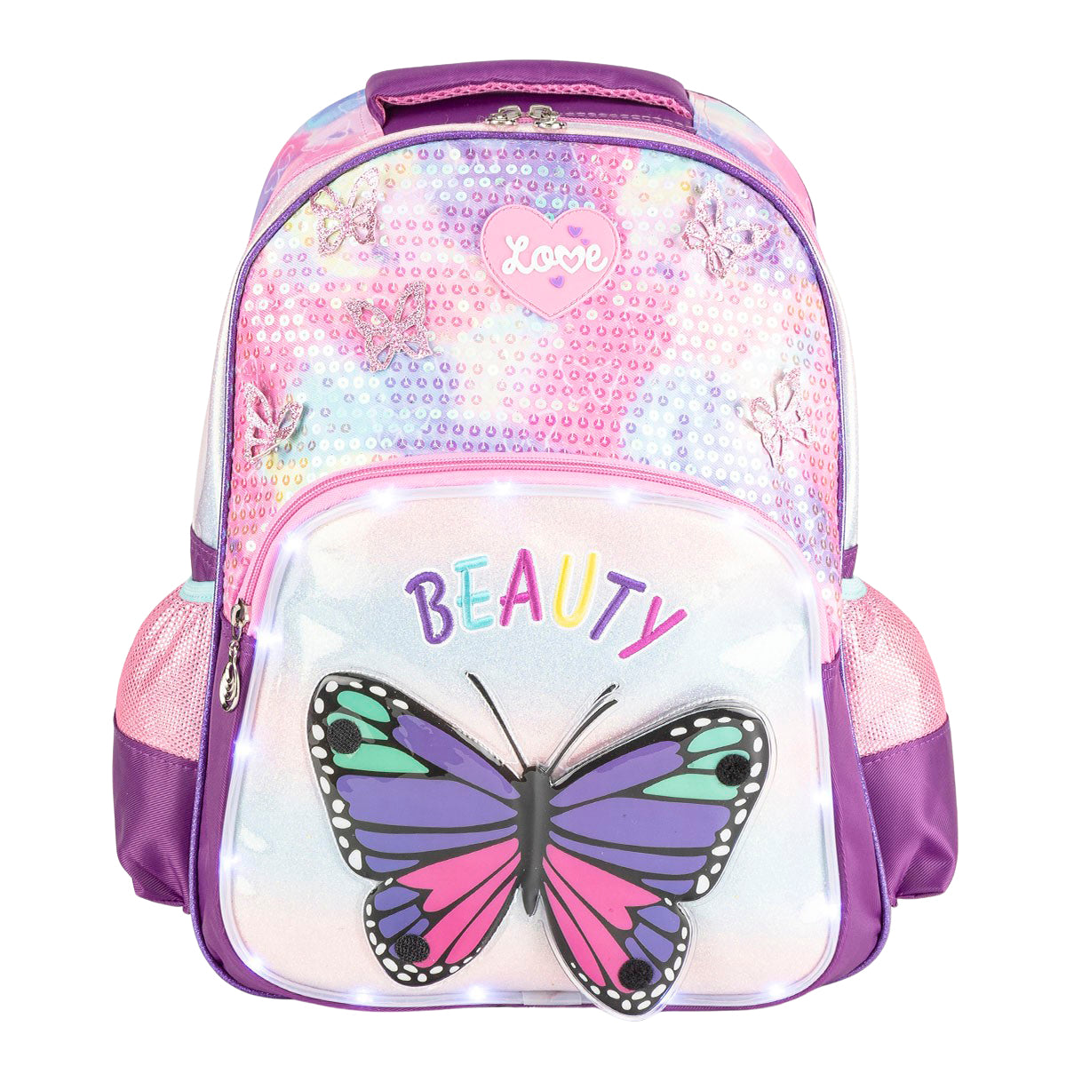 Set Mochila Lonchera Lapicera Mariposa Escolar 06059