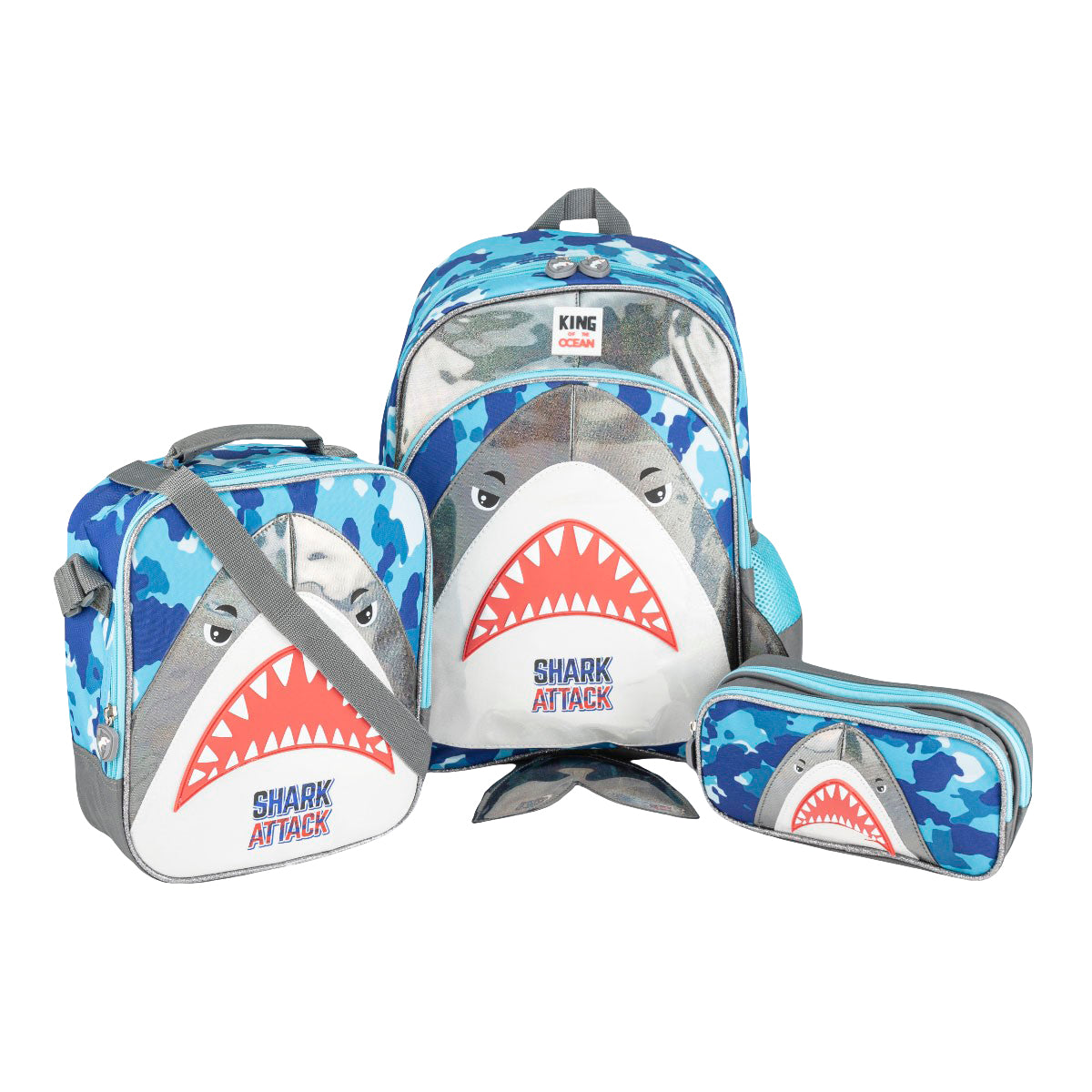 Set Mochila Lonchera Lapicera Tiburón 06065