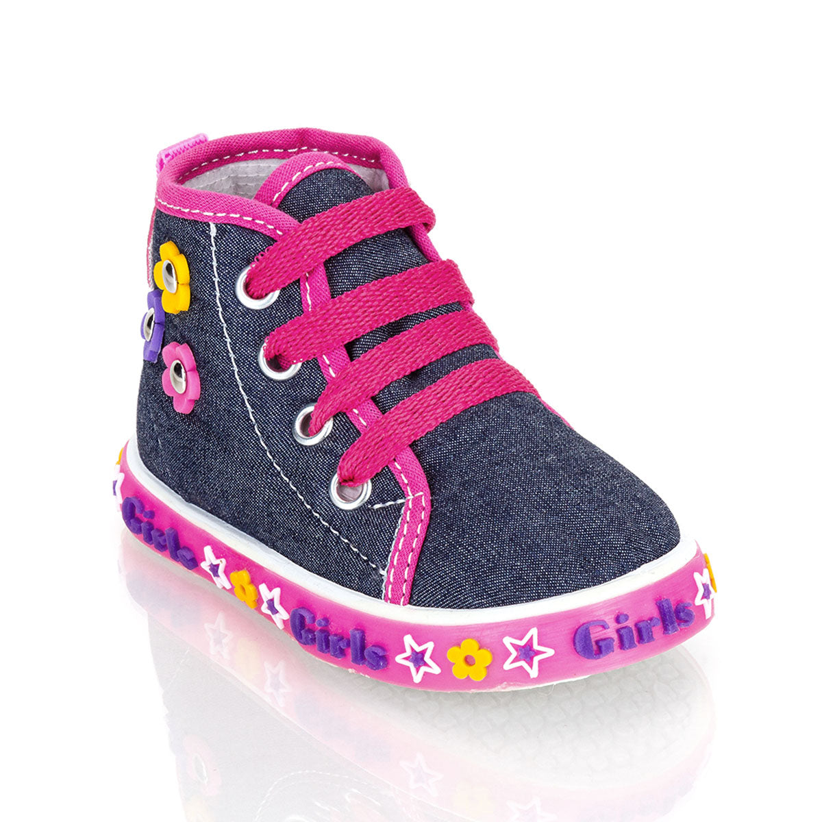 Tenis Moda Flores Mezclilla Niña Gonaykids 02190