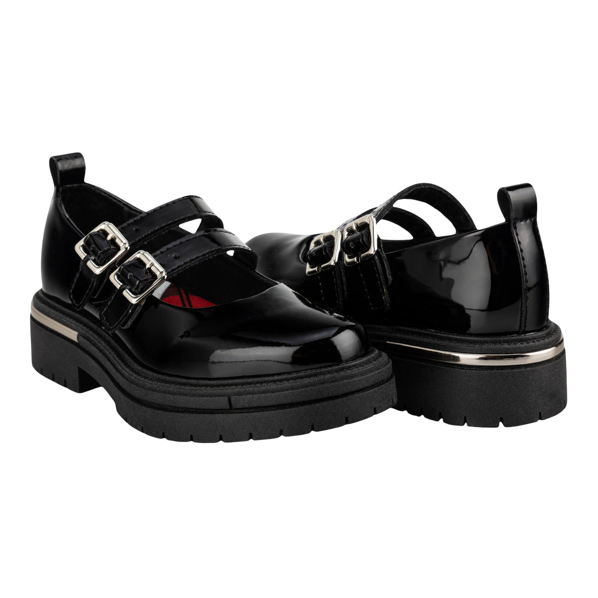 Zapato Escolar Mocasín Doble Hebilla Niña Chabelo 07227