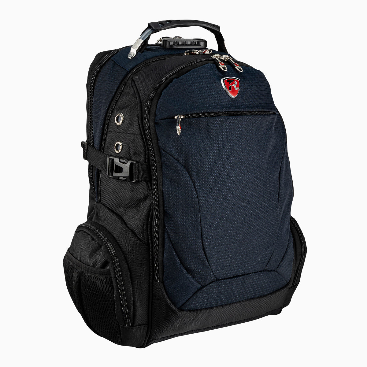 Mochila escolar color Negro con Azul Marino