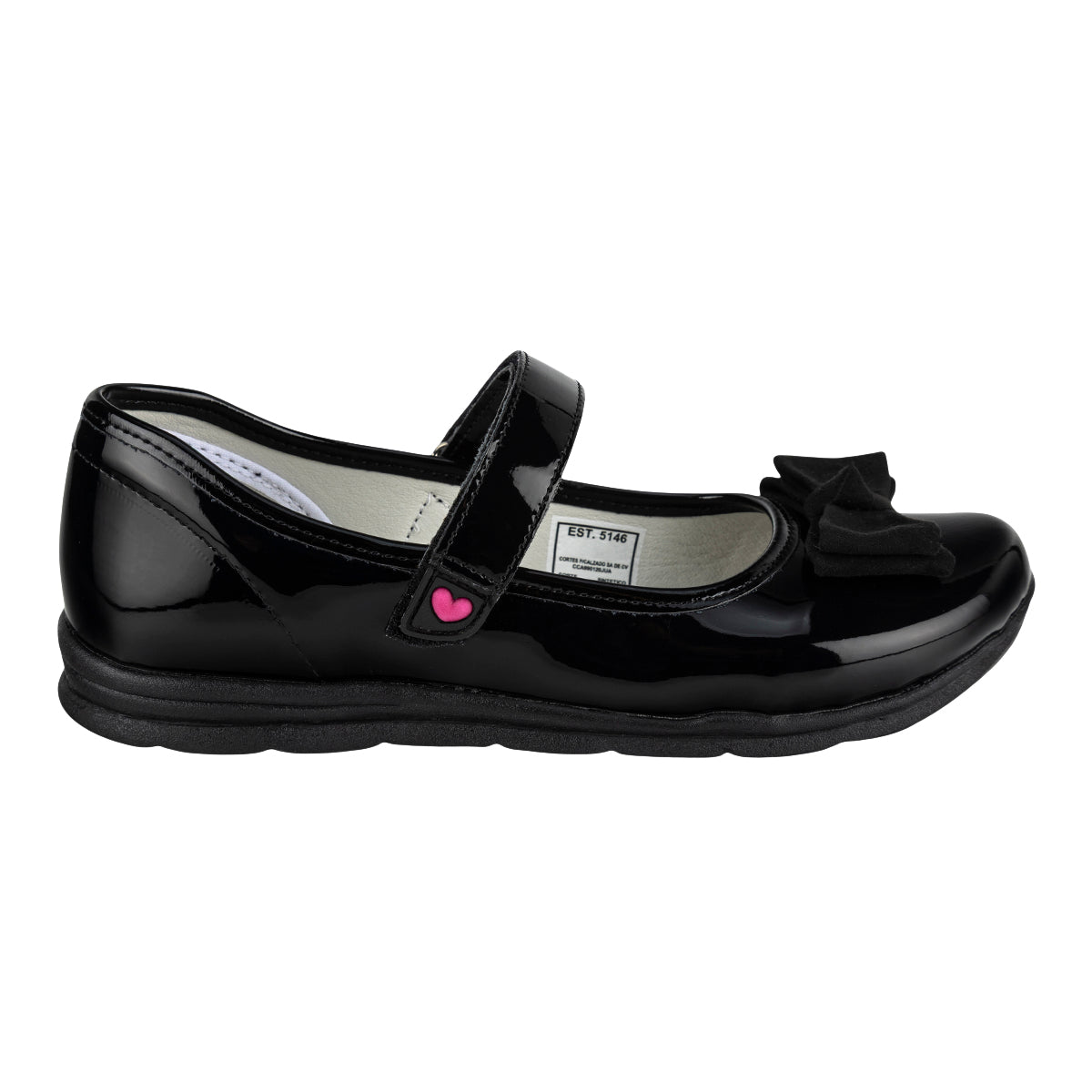 Zapato Escolar Moño Corazón Para NIña Nick & Wick 08970