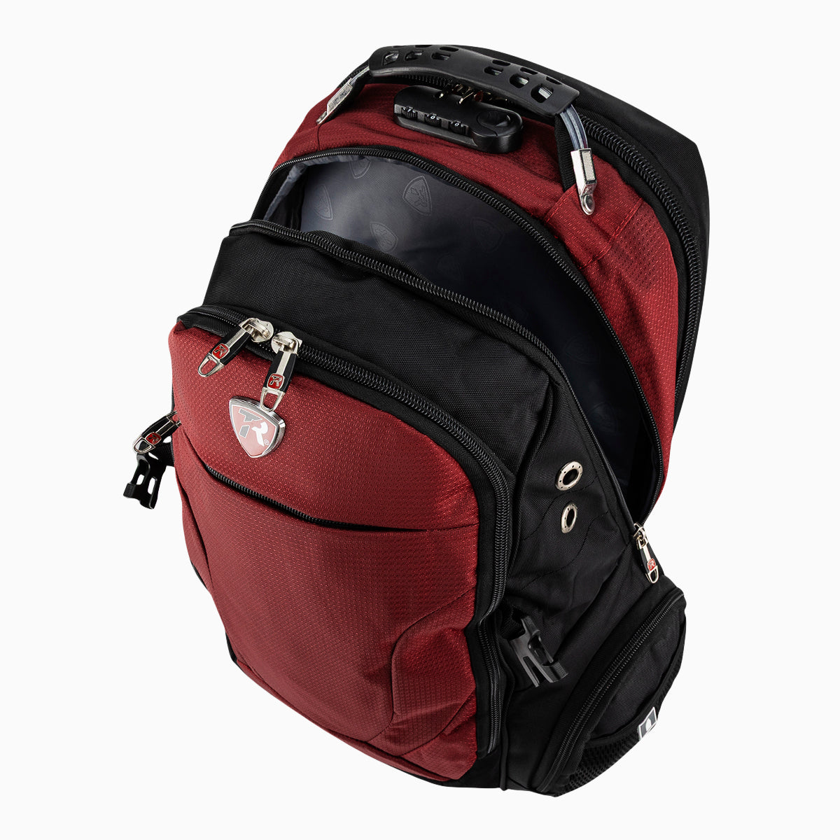 Mochila escolar color Negro con Vino