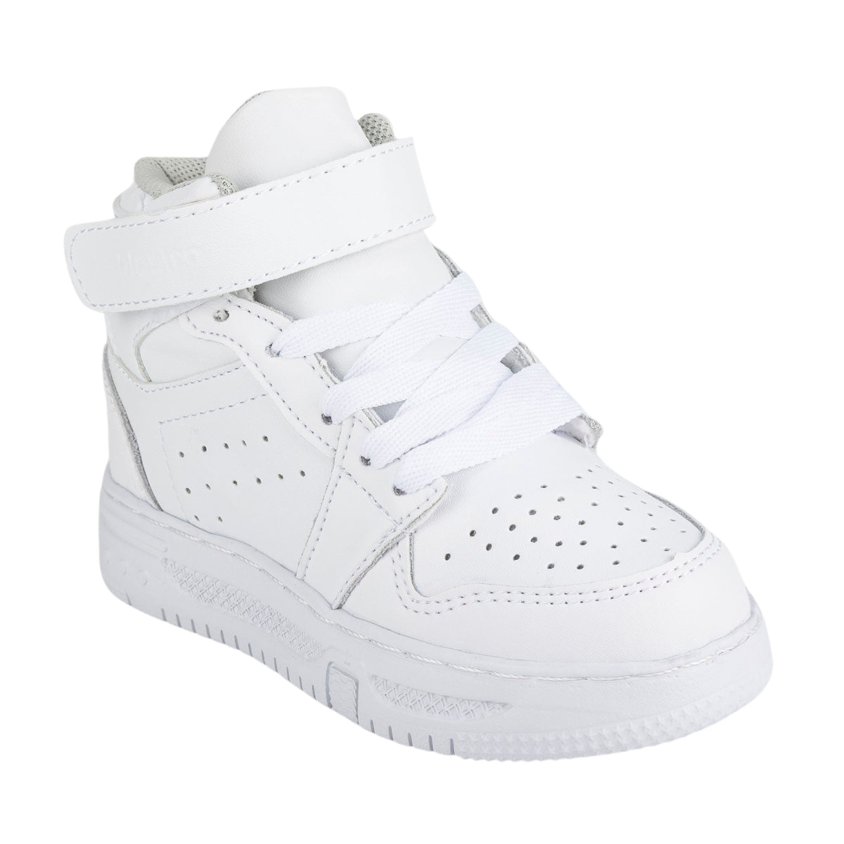 Tenis Blancos Escolar Bota Casual Velcro Para Niño Joven Blasito 05535