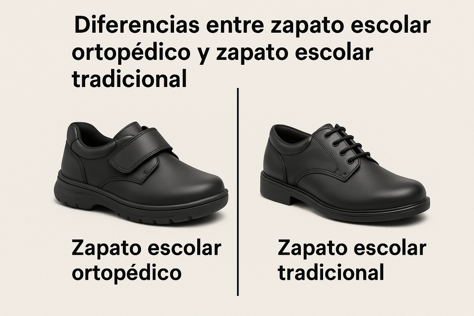 Diferencias entre zapato escolar ortopédico y zapato escolar tradicional