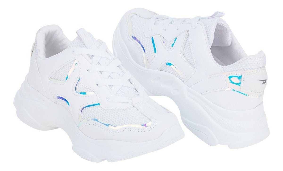 Tenis Blancos Casuales Plataforma Dama Tornasol Neo Sport 02962