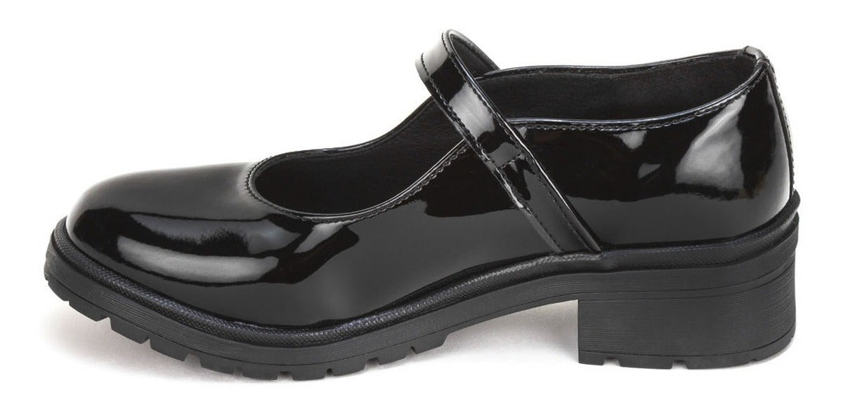 Zapato Escolar Niña Negro Charol Casual Bambino 02903