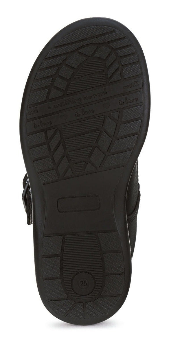 Zapato Escolar Bambino Para Niña Negro Hebilla 02906