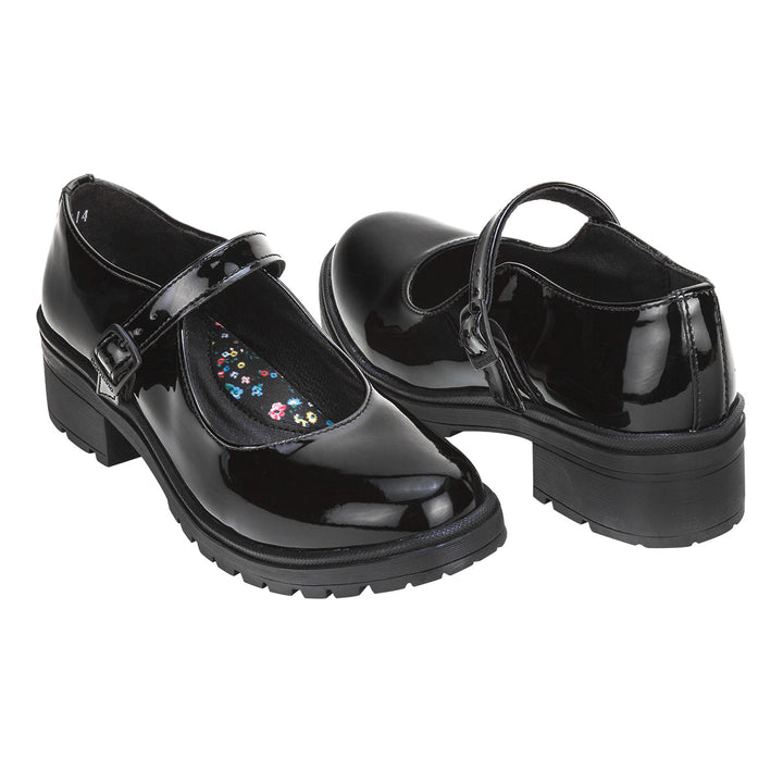 Mono Zapatos De Charol Negro Para Niña Calzado Escolar Zapato