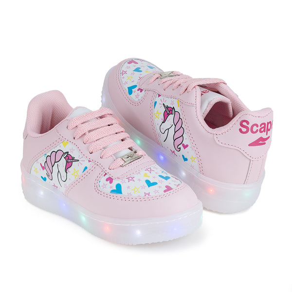 Tenis Luz Led Unicornio Corazones Niña Scape 04838
