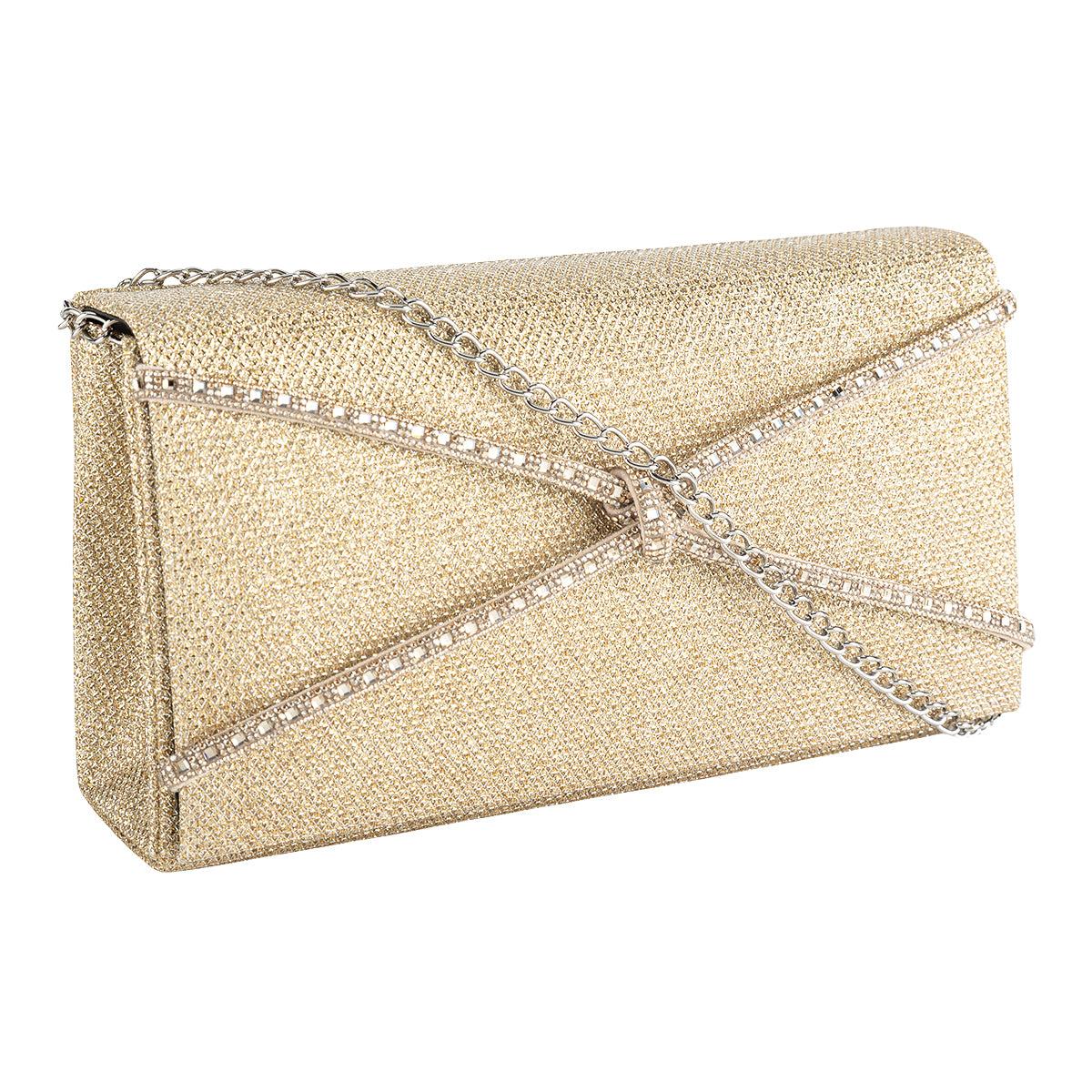 Bolsa De Fiesta Dorada Para Mujer Happy Shoes 08434