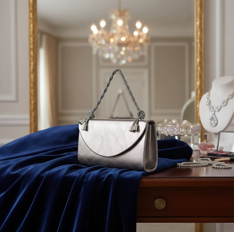 Bolso De Gala Metálico Para Mujer Happy Shoes 08437