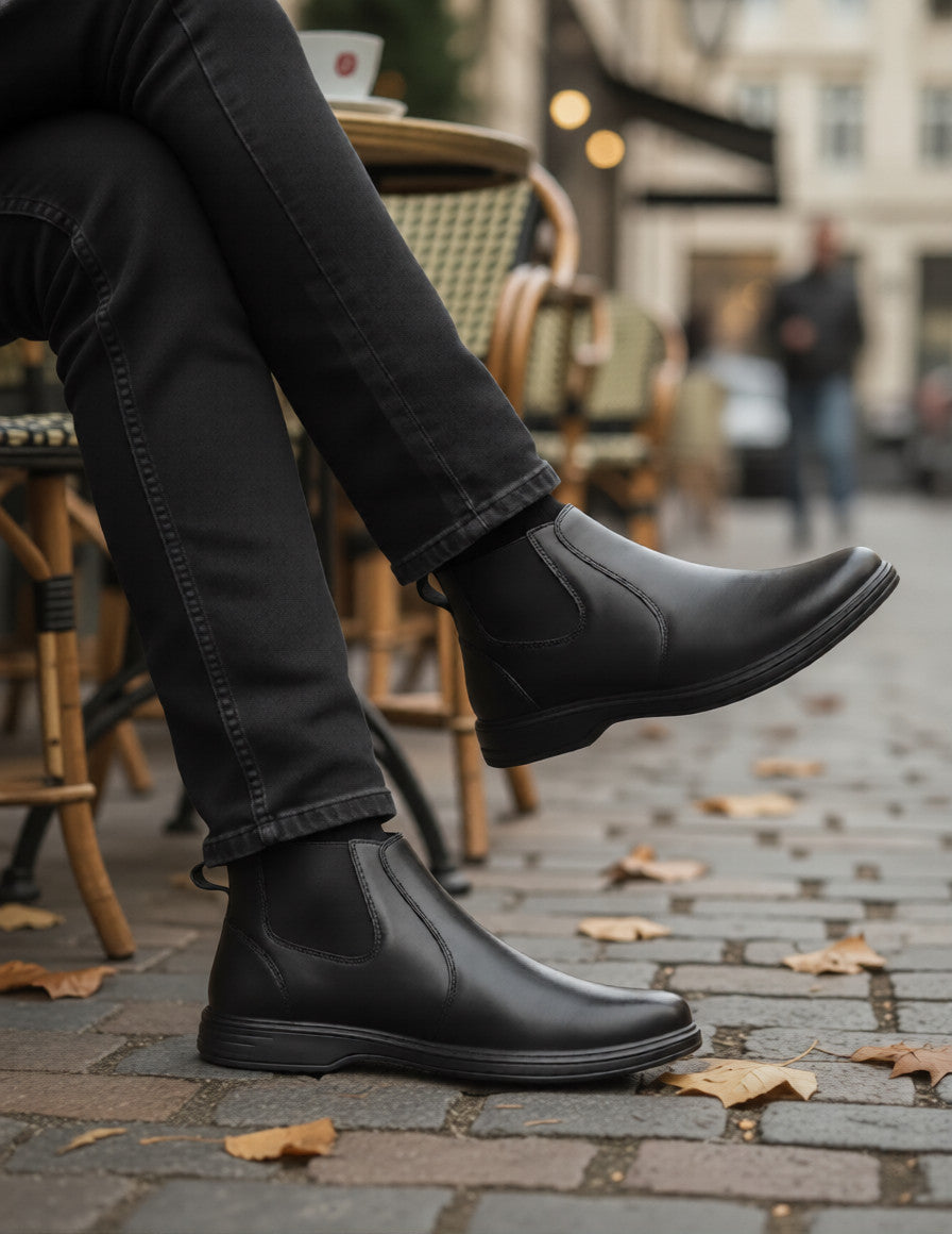 Bota De Piel Chelsea Para Hombre Flexi 00924