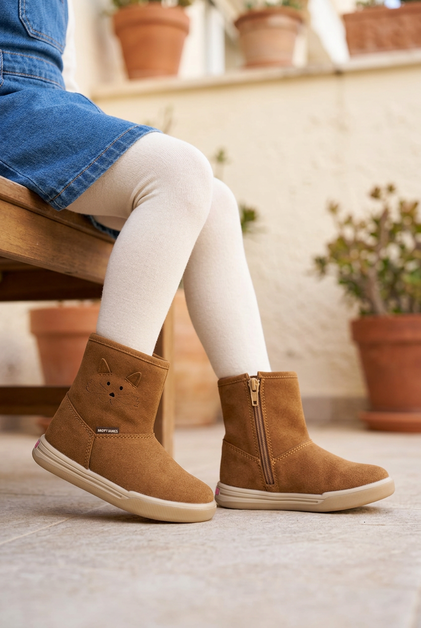 Bota Happy Shoes Para Niña Gato Costura 09272