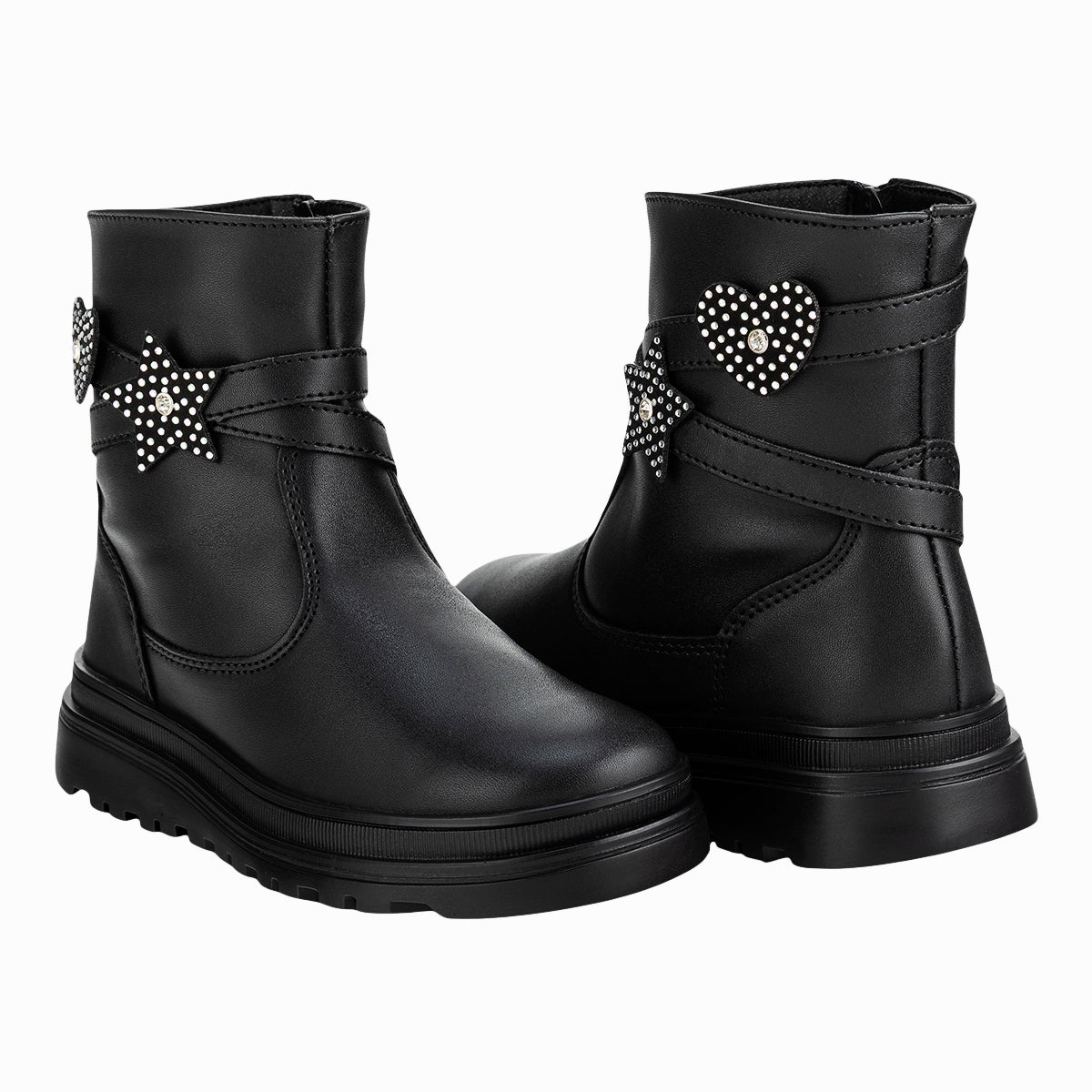 Botín Casual Star Heart Niña Yuyin 07497 Yuyin Botas Yuyin Calzado con Estilo en México