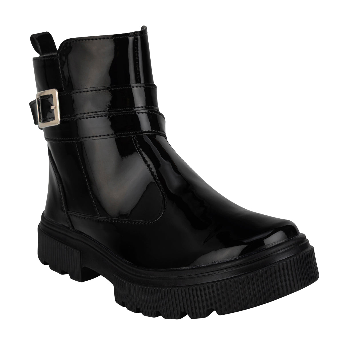 Botín Urbano Charol Hebilla Ajustable Para Niña 09275