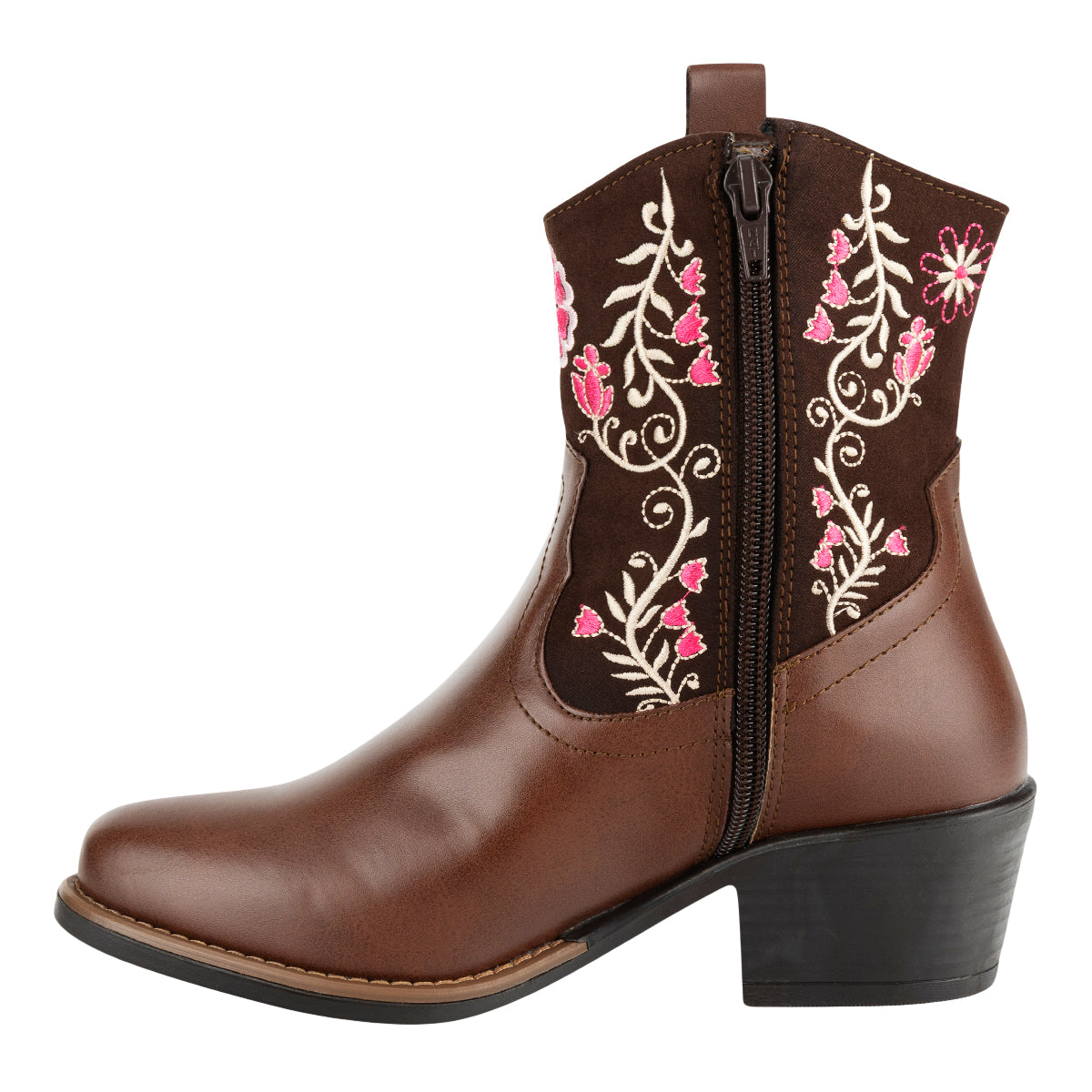 Botín Vaquero Bordado Floral Para Mujer Dominq 09279