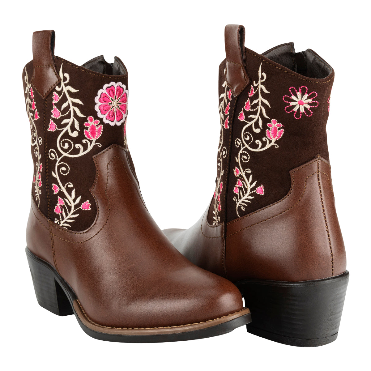 Botín Vaquero Bordado Floral Para Mujer Dominq 09279