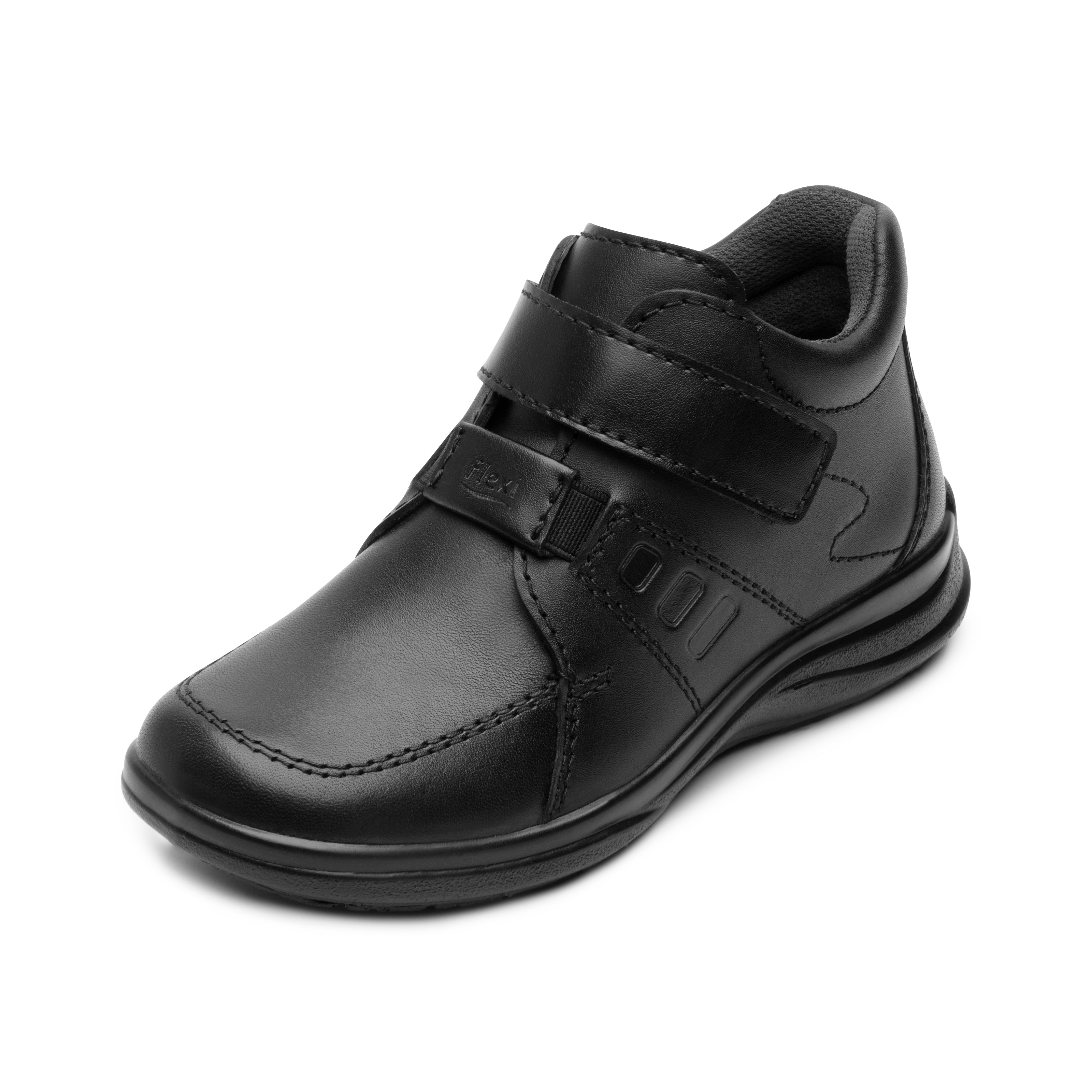 Botín Flexi Para Niño Velcro Negro 04187