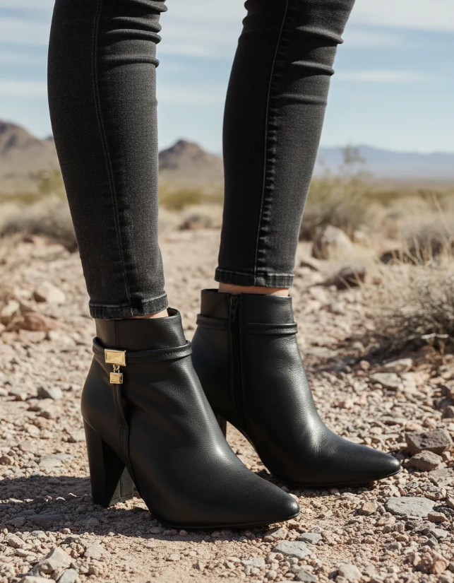 Botines Elegantes Tacón Ancho Para Mujer Vizzano 07147