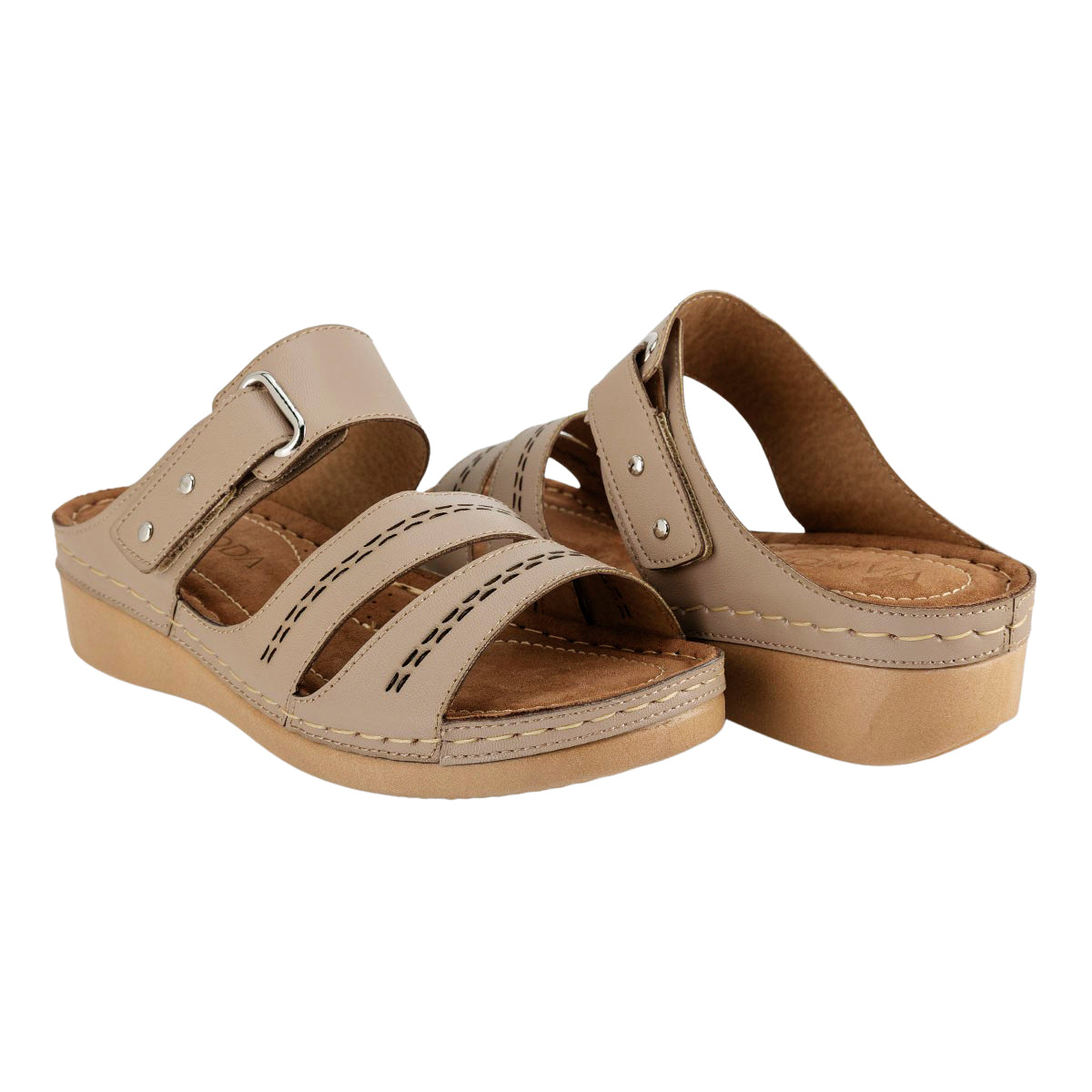Sandalia Simipiel Cuña Para Mujer Viamoda 06552/53 Viamoda Sandalias Viamoda Calzado con Estilo en México