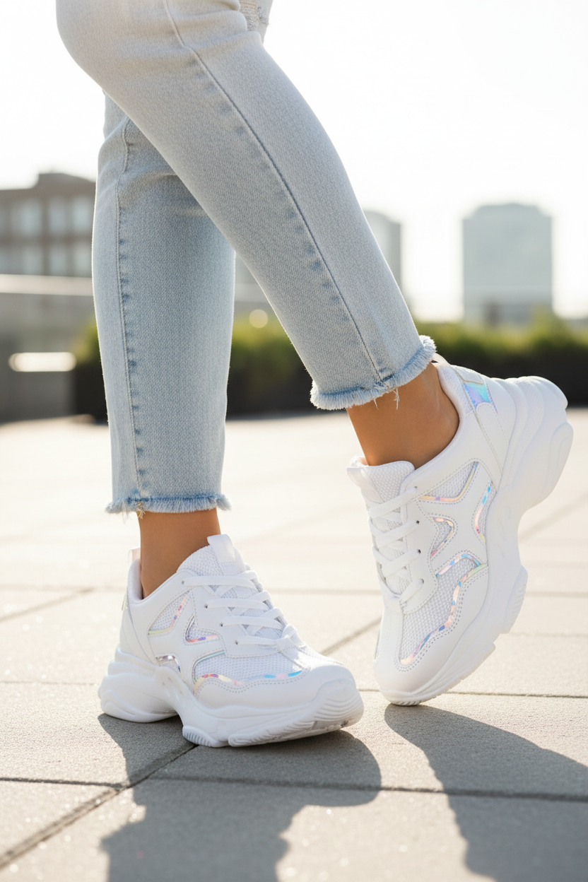 Tenis Blancos Casuales Plataforma Para Mujer Tornasol Neo Sport 02962 Neo Sport Tenis Neo Sport Calzado con Estilo en México