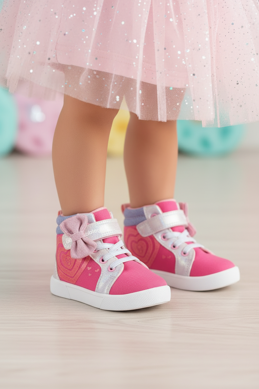 Tenis Bubble Gummers Para Niña Corazón y Moño 09483