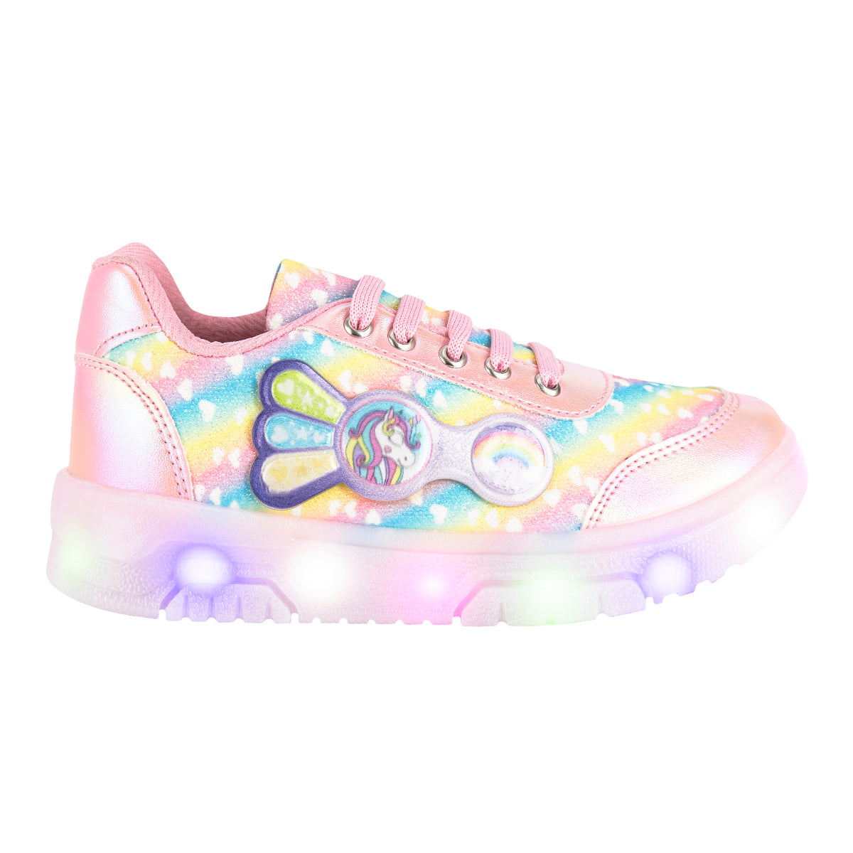 Tenis Happy Shoes Para Niña Unicornio Led 09064