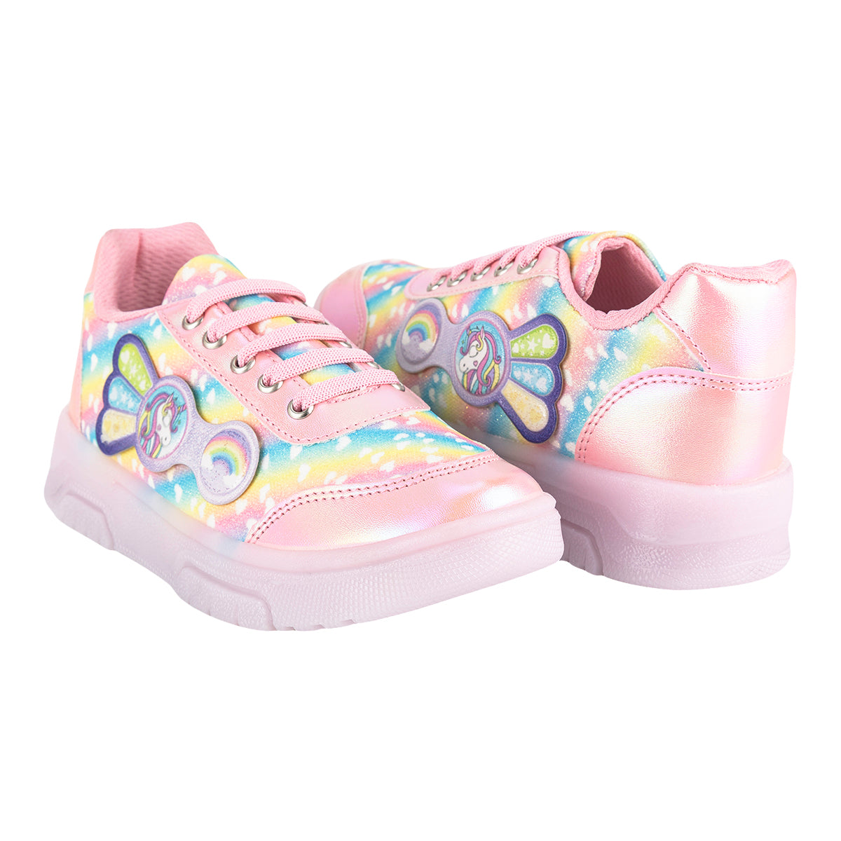 Tenis Happy Shoes Para Niña Unicornio Led 09064