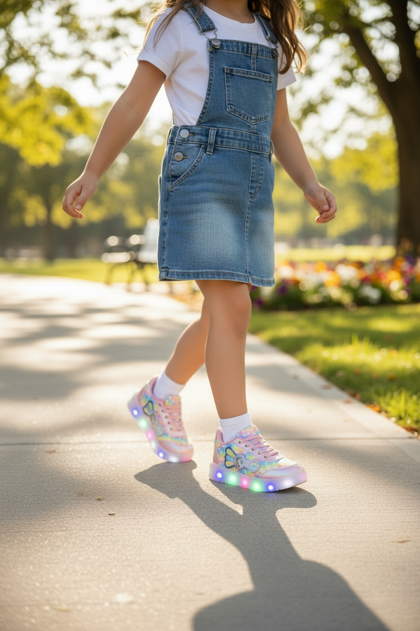 Tenis Happy Shoes Para Niña Unicornio Led 09064
