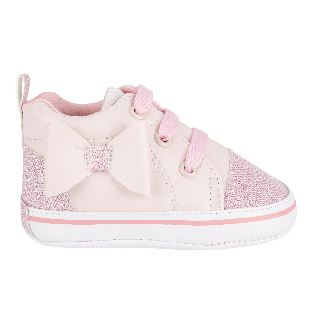 Tenis Moño y Brillo Glitter Para Bebé Peke Kids 09499 Peke Kids Tenis Peke Kids Calzado con Estilo en México