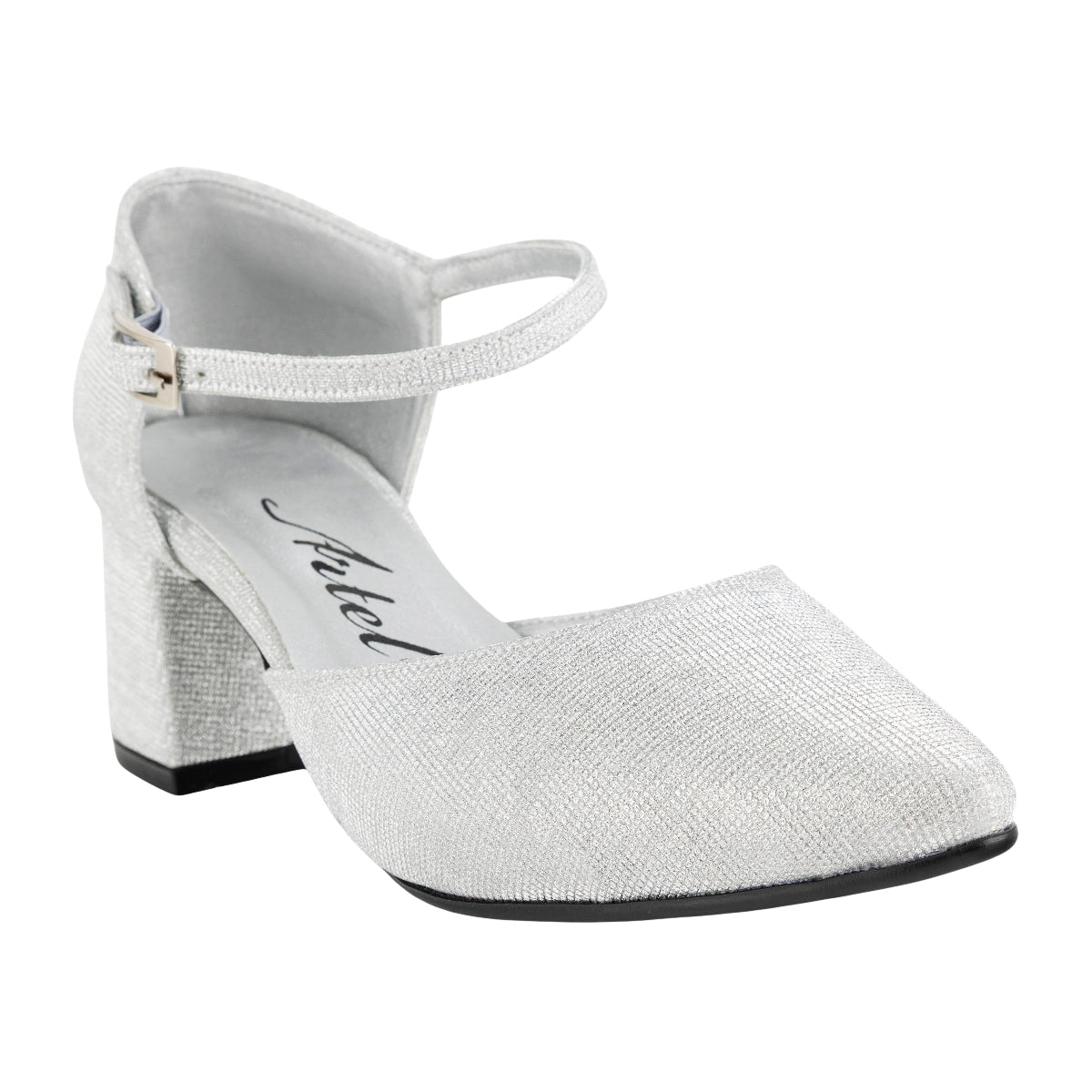 Zapatilla Plata Glitters Fiesta Graduación Para Mujer Artel 08862