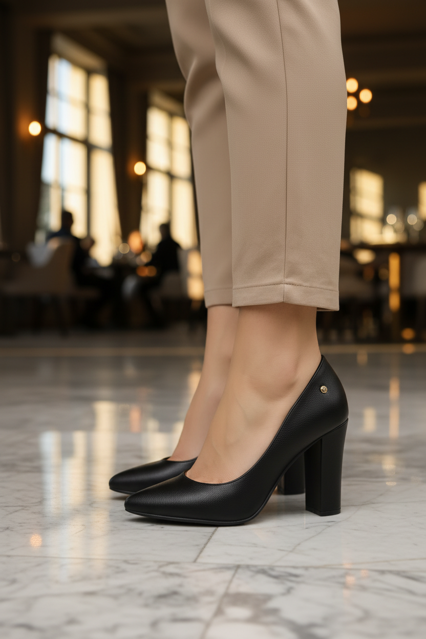 Zapatilla Tacón Bloque Para Mujer Gina Loren 07000