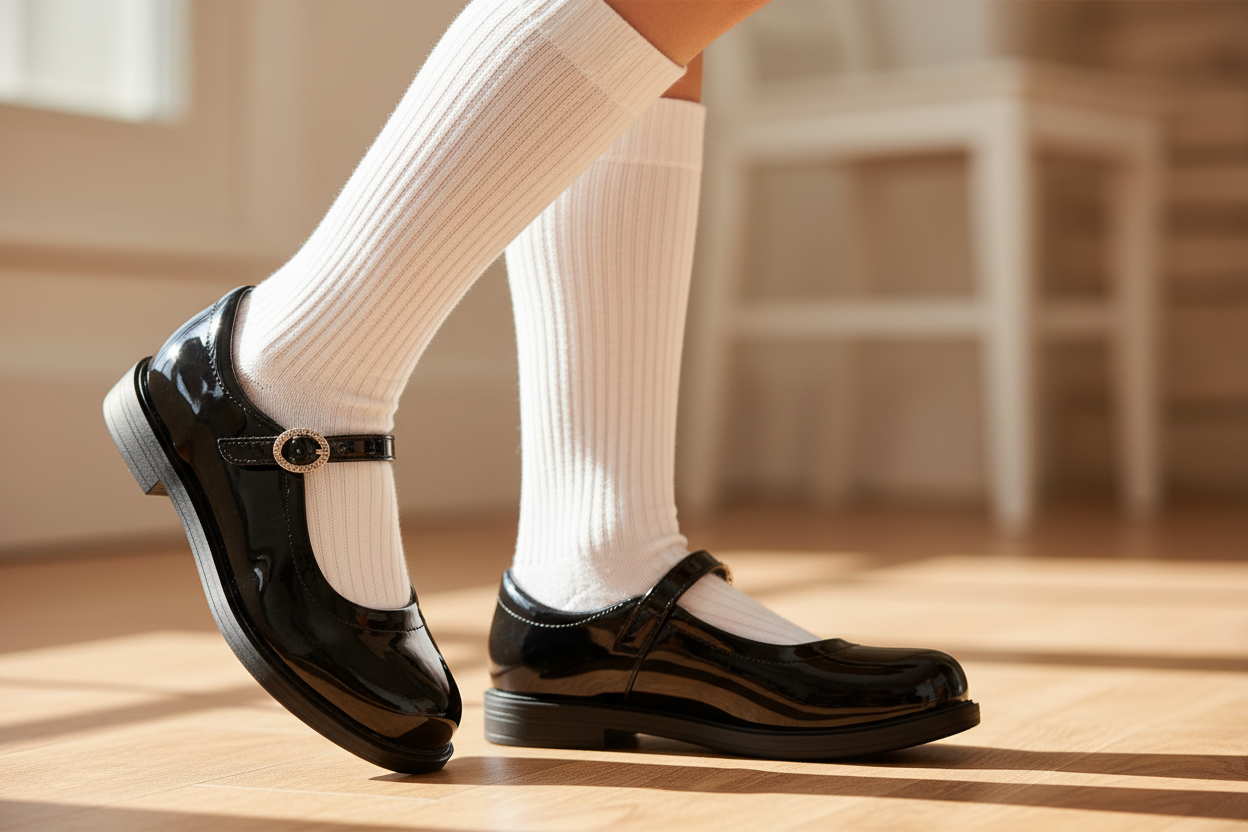 Zapato Chabelo Escolar Para Junior Niña Charol 08950