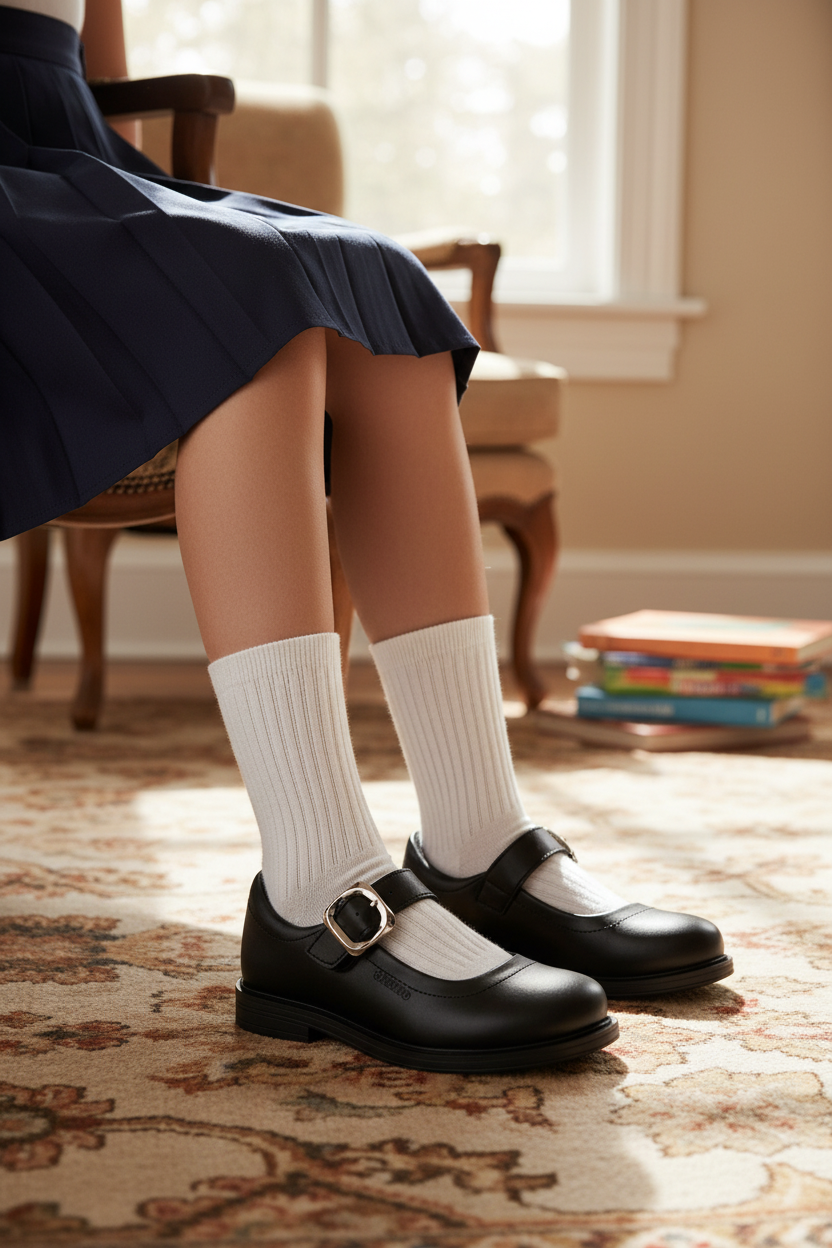 Zapato Escolar Chabelo Con Hebilla Para Niña 07225