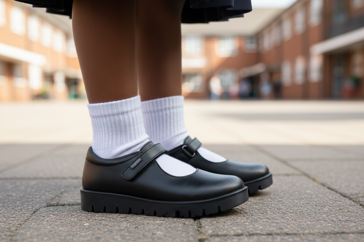 Zapato Escolar Coqueta Chunky Para Niña 08859