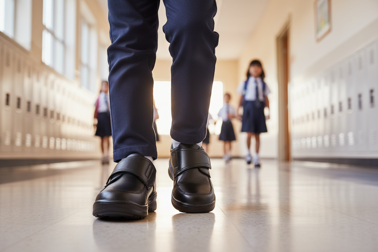 Zapato Escolar Velcro Ancho Niño Confratelli 08873