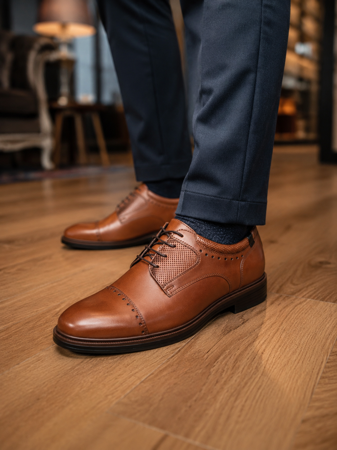 Zapato Flexi Para Hombre Perforado En Puntera 01044