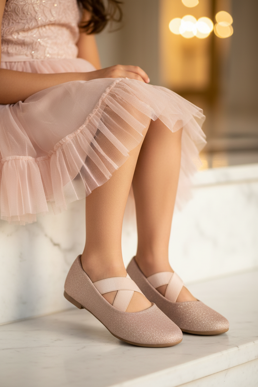 Zapato Happy Shoes Para Niña Balerina Cintas 09060