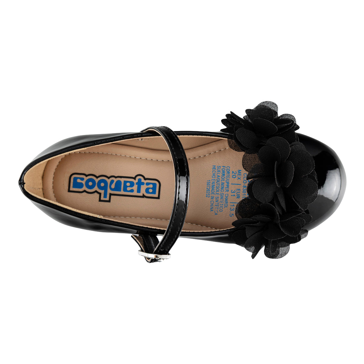 Zapato Coqueta Para Niña Mary Jane Charol Flor 08189 Coqueta Zapatos Coqueta Calzado con Estilo en México
