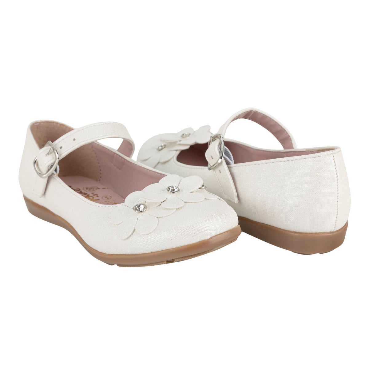 Zapato Para Niña Detalle Floral Caramel 08980
