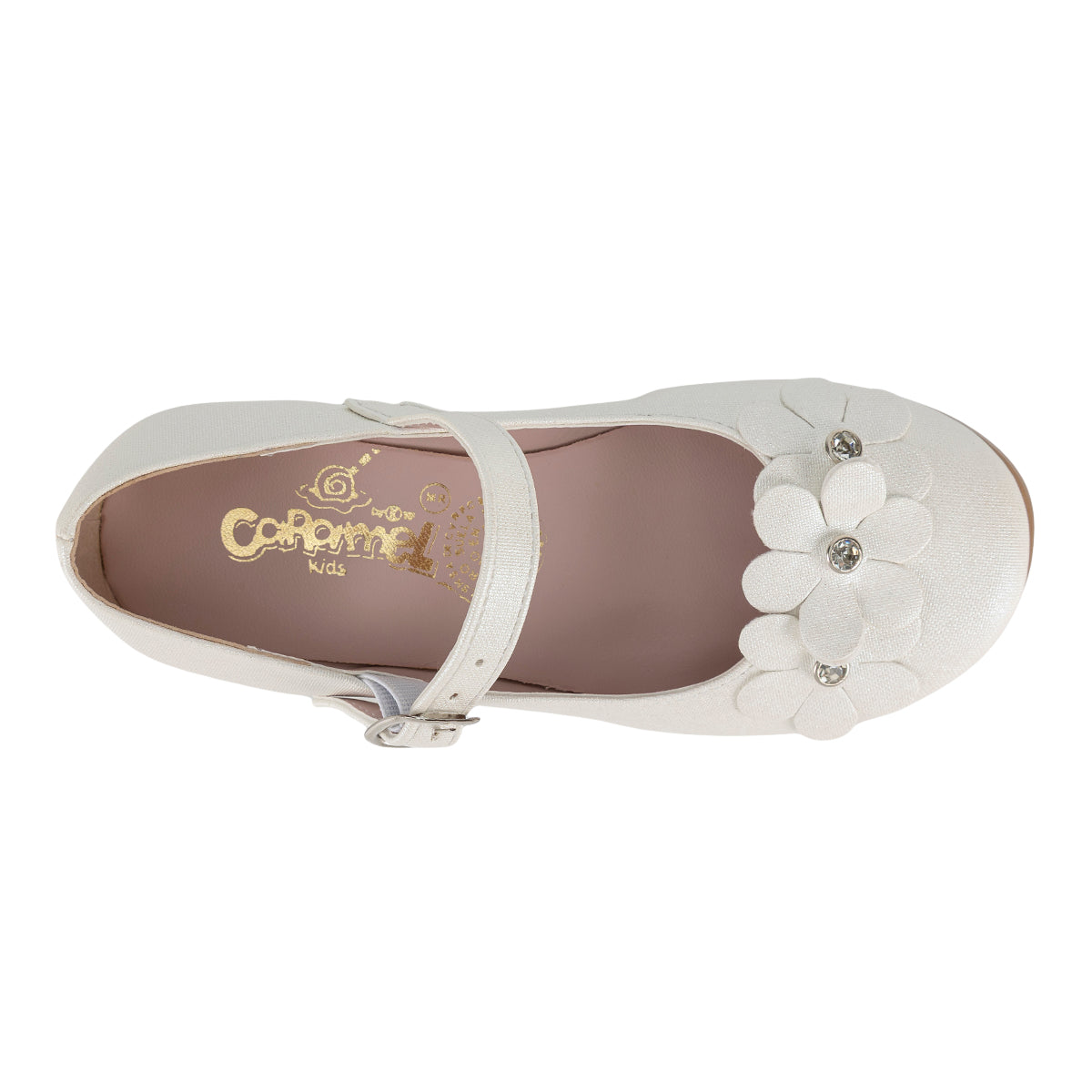Zapato Para Niña Detalle Floral Caramel 08980
