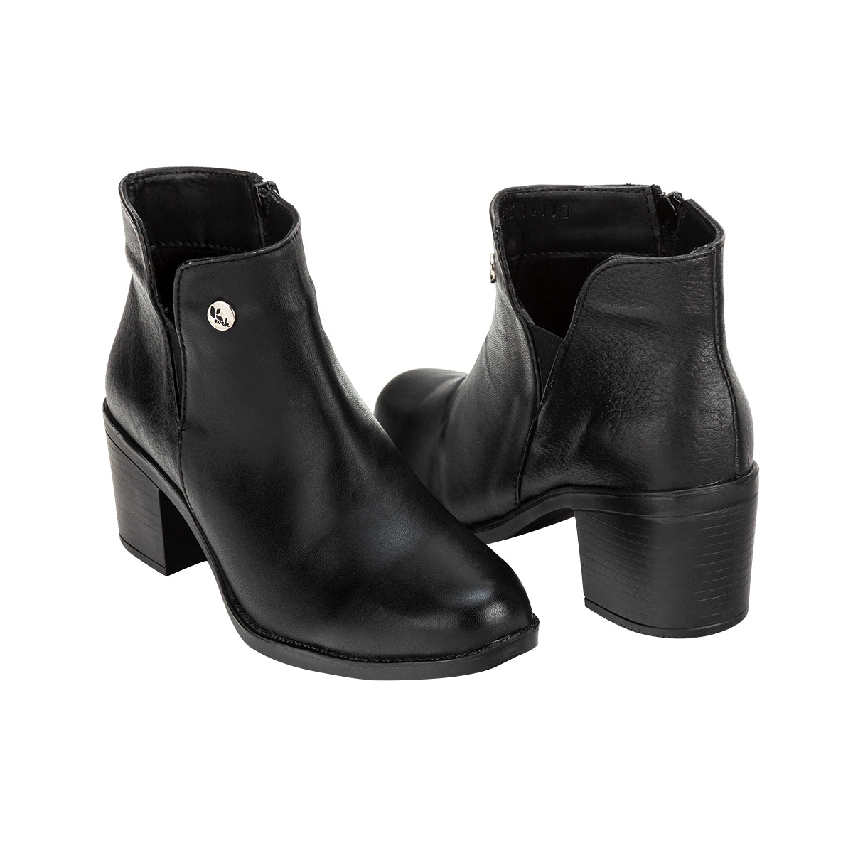 Botín Casual de Piel con Tacón Para Mujer Kevek 03867