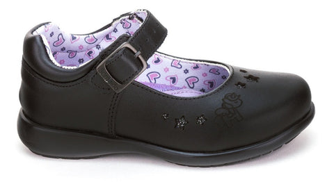 Zapato Escolar Niña Negro Hebilla Bambino
