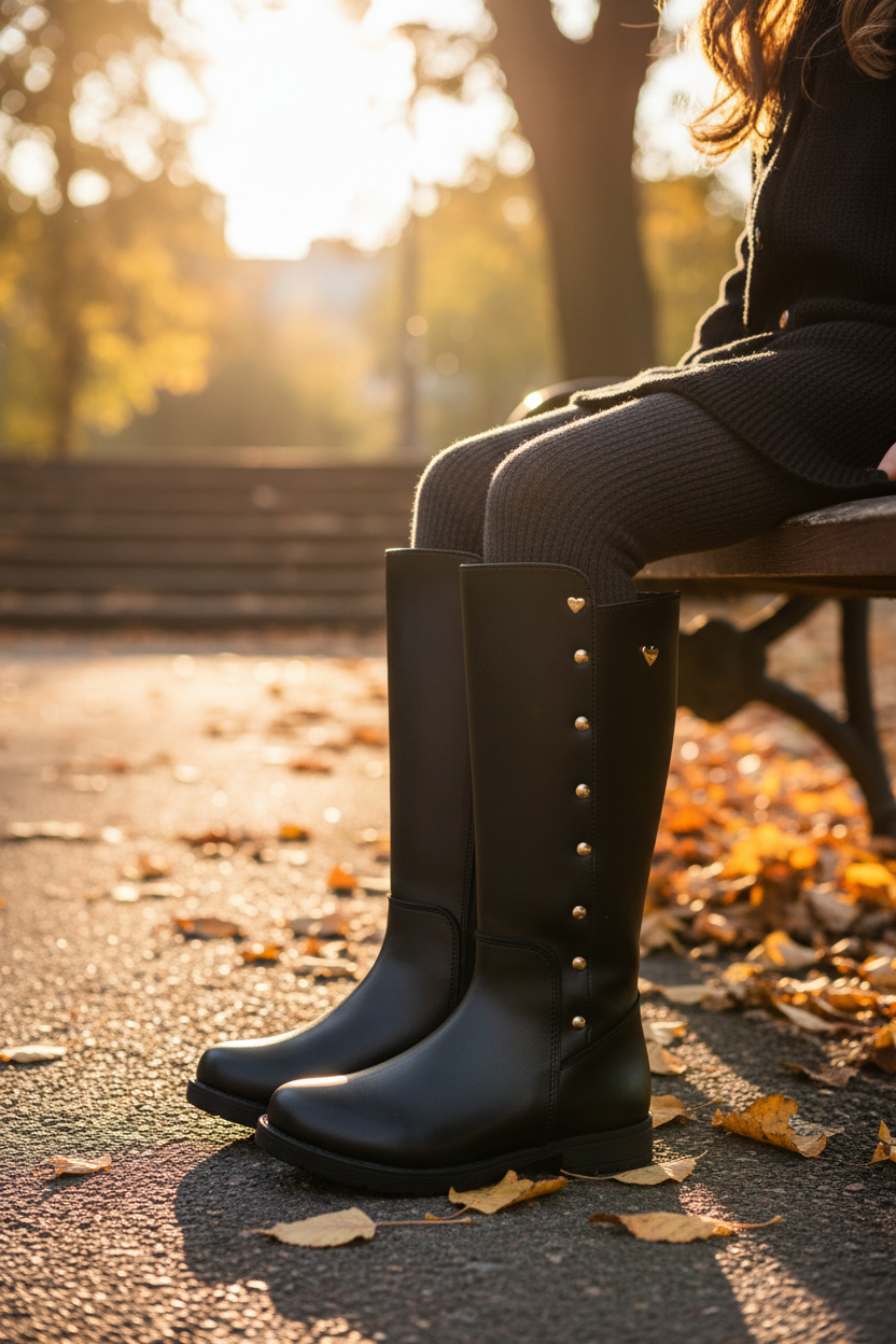 Bota Casual Corazón Larga Niña Confratelli 08163 Confratelli Botas Confratelli Calzado con Estilo en México