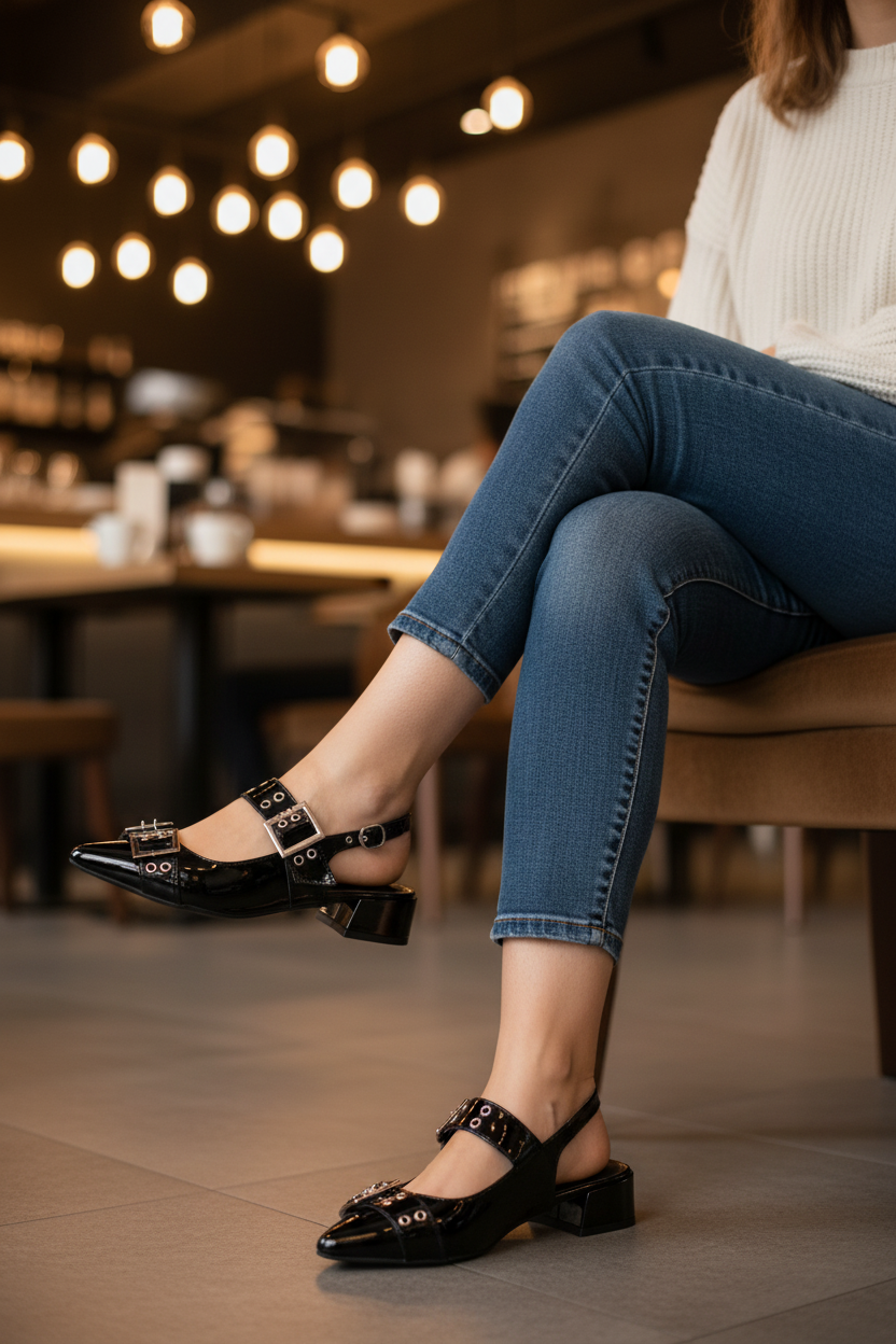 Zapato Casual Tacón Hebilla Para Mujer Lady Paulina 06204