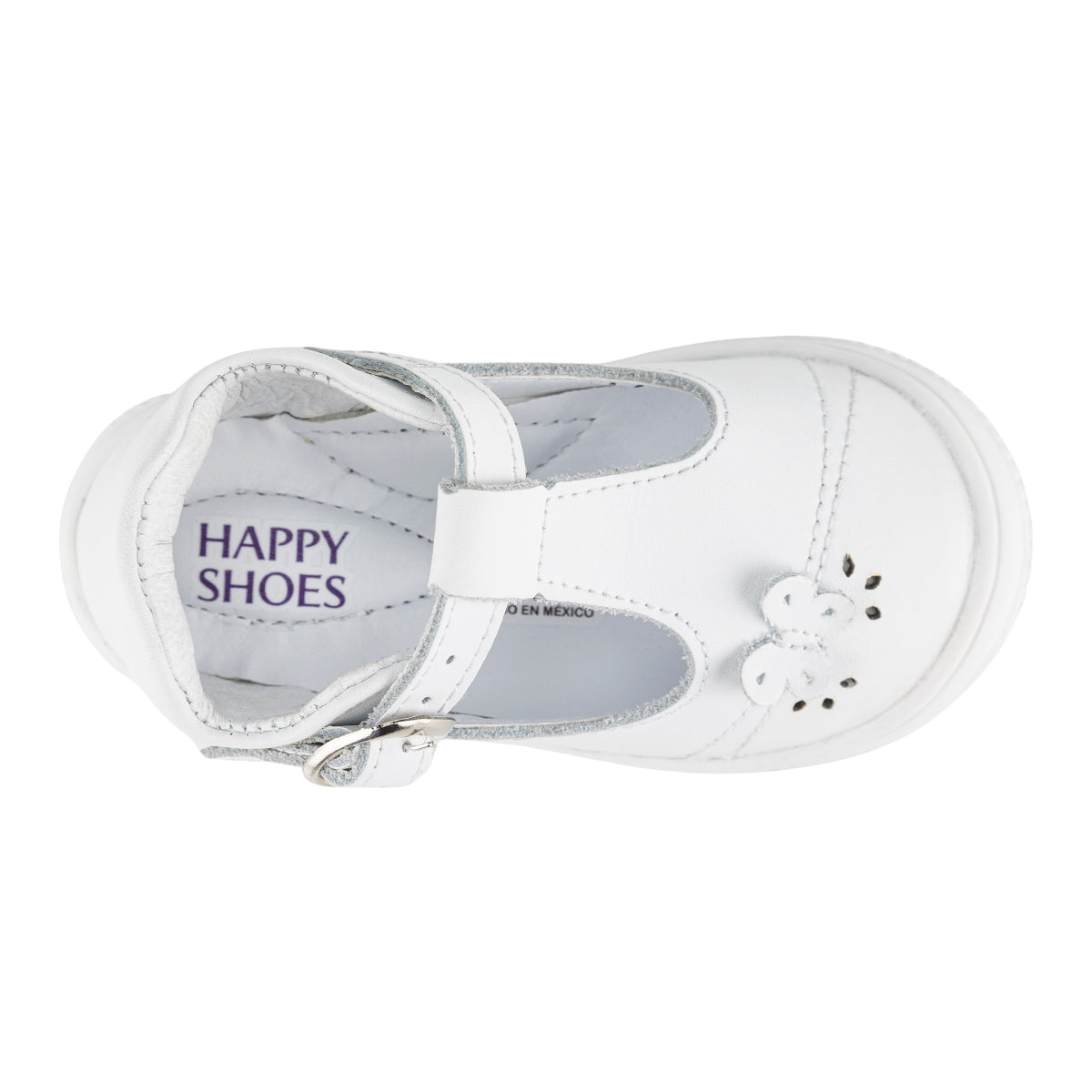 Zapato Happy Shoes Blanco T-Strap Para Bebé Niña 09202